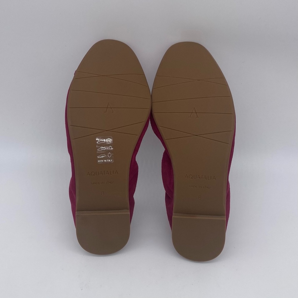 Aquatalia Carolyn Suede Ballet Flat in Cherry - Picture 11 of 11